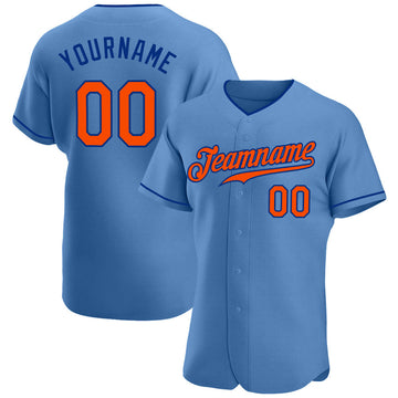 Maxcorners Custom Light Blue Orange-Royal Authentic Baseball Jersey LM2605