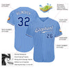 Maxcorners Custom Light Blue White Pinstripe Royal-White Authentic Baseball Jersey LM2605