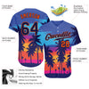 Maxcorners Custom Royal Navy-Orange 3D Pattern Design Palm Trees Authentic Baseball Jersey LM2605