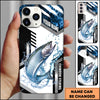 Maxcorners Fishing Phone Case Splash Water Honeycomb Black White Sport Design Personalized Name Phone Case (8 Fish Species)