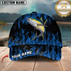 Maxcorners Fishing Blue Flame Pattern Personalized 3D Cap (10 Breeds)