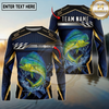 Maxcorners Fishing Black Gold Geometric Personalized Name, Team Name Long Sleeve Shirt (9 Breeds)