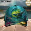 Maxcorners Fishing Ocean Treasure Reef Customized Name 3D Cap