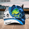 Maxcorners Fishing White Blue Lava Sport American Flag Pattern Sport Pattern Personalized Name 3D Cap (11 Breeds)