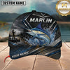 Maxcorners Fishing Geometric Metal Armor Lakeside Scene Customized Name 3D Cap