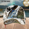 Maxcorners Fishing White Woodland Lake Splash Customized Name 3D Cap