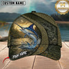 Maxcorners Fishing Olive Green Honeycomb Water Splash Customized Name 3D Cap