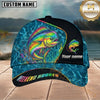 Maxcorners Fishing Neon Rainbow Water Ripple Weekend Hooker Customized Name 3D Cap