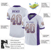 Maxcorners Custom White Purple-Gold Drift Fashion Football Jersey LM2605