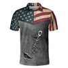 Maxcorners American Flag Fishing Men 3D Polo