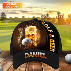 Maxcorners Golf And Beer Personalized Golf Cap, Gift For Dad, Golf Gift For Men