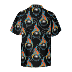 Maxcorners Bowling In Fire Seamless Pattern Hawaiian Shirt