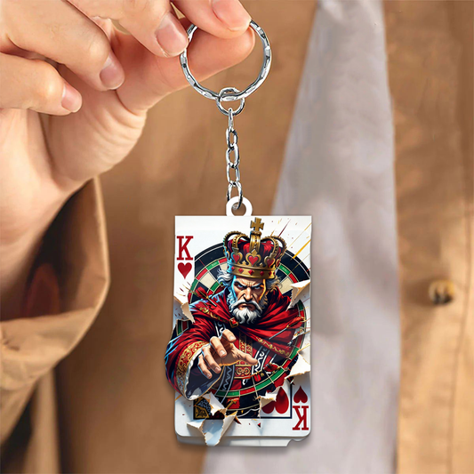 Maxcorners King of Hearts Dartboard Card 3D Keychain
