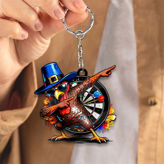 Maxcorners Dabbin’ Turkey Dartboard 3D Keychain