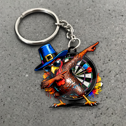 Maxcorners Dabbin’ Turkey Dartboard 3D Keychain