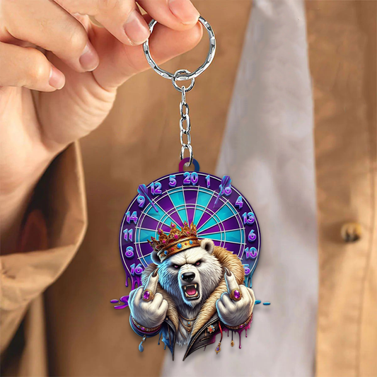 Maxcorners Royal Rebel Bear Dartboard 3D Keychain