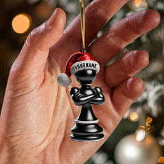 Maxcorners Black And White Chess Christmas Ornament, Personalized Ornament 2D Flat LM2211
