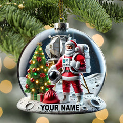Maxcorners Custom Name Santa Astronaut Ornament, Astronaut  Christmas Decoration 2D Flat LM2111