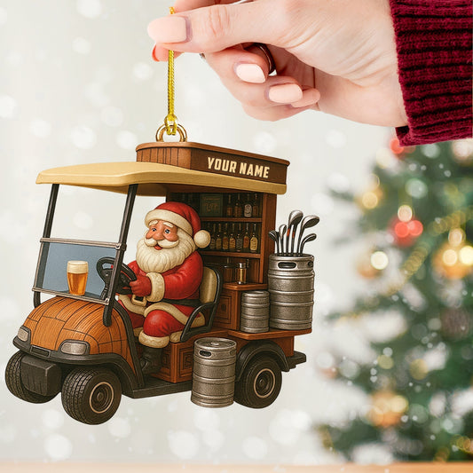 Maxcorners Golf Santa, Home Decor, Christmas Ornament, Personalized Ornament 2D Flat LM2111