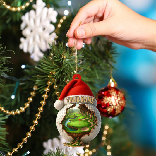 Maxcorners Christmas Golf Lover, Home Decor, Christmas Ornament, Personalized Ornament 2D Flat LM2111