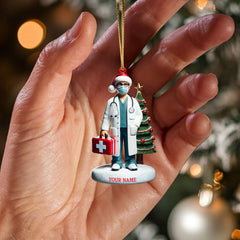 Maxcorners Healthcare Staff Christmas Ornament, Personalized Ornament 2D Flat LM2211