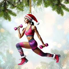 Maxcorners Custom Name Gym Work Out Woman Ornament, Gymnastics Christmas Gift 2D Flat LM2111