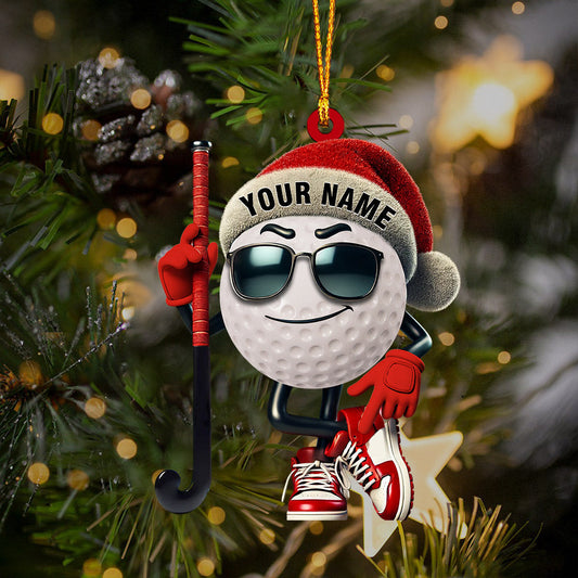 Maxcorners Gold Ball Home Decor Christmas Ornament, Personalized Ornament 2D Flat LM2211