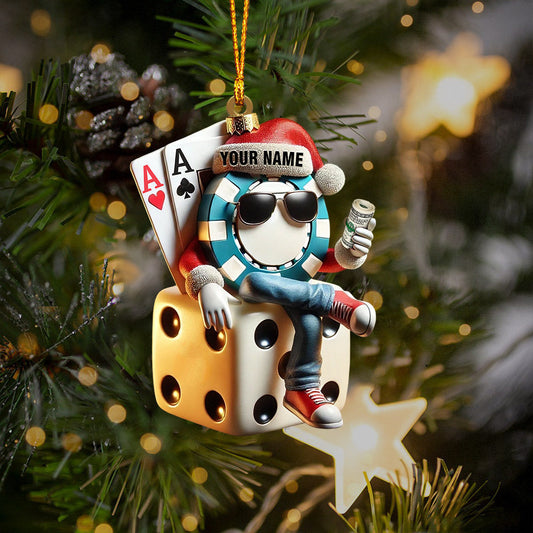 Maxcorners Dice Home Decor Christmas Ornament, Personalized Ornament 2D Flat LM2211