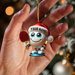 Maxcorners Table Tennis Racket And Ball Home Decor Christmas Ornament, Personalized Ornament 2D Flat LM2211