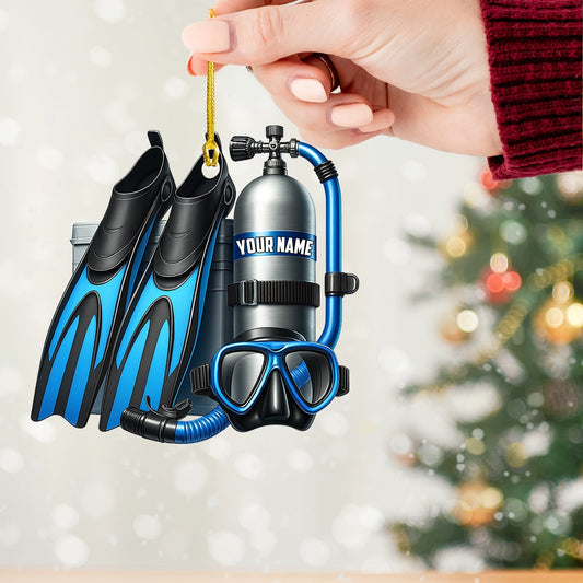 Maxcorners Christmas Diving, Home Decor, Christmas Ornament, Personalized Ornament 2D Flat LM2111