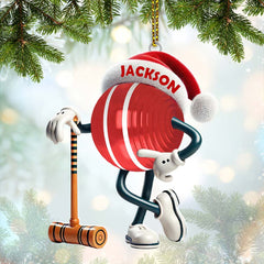 Maxcorners Custom Name Croquet Ornament, Croquet Christmas Gift 2D Flat LM2111