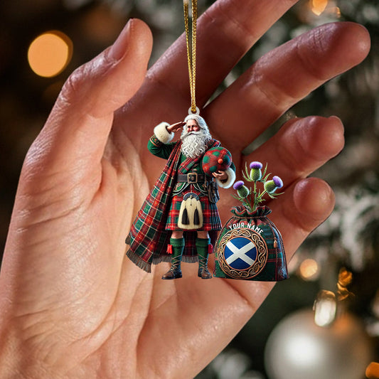 Maxcorners Scottish Cartoon Christmas Home Decor Christmas Ornament, Personalized Ornament 2D Flat LM2211