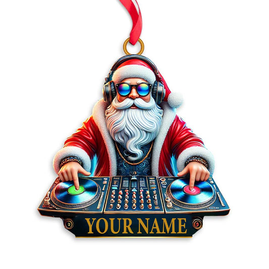 Maxcorners Custom Ornament, Santa DJ Ornament, Christmas Decor 2D Flat LM2211