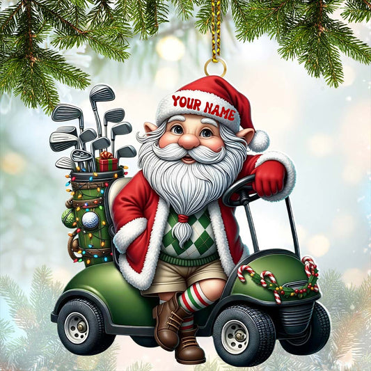 Maxcorners Santa Golf Car, Home Decor, Christmas Ornament, Personalized Ornament 2D Flat LM2111