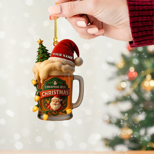 Maxcorners Christmas Beer, Home Decor, Christmas Ornament, Personalized Ornament 2D Flat LM2111