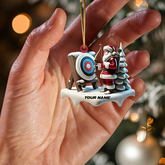Maxcorners Santa Archery Home Decor Christmas Ornament, Personalized Ornament 2D Flat LM2211
