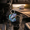Maxcorners Trout Fishing Colorful Neon Water Splash Art Personalized Name Keychain