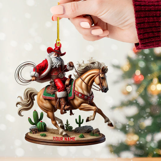 Maxcorners Horse Riding Santa, Home Decor, Christmas Ornament, Personalized Ornament 2D Flat LM2111