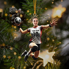 Maxcorners Handball Woman Decor Christmas Ornament, Personalized Ornament 2D Flat LM2211