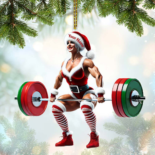 Maxcorners Custom Name Woman Gym Ornament, Gymnastics Christmas Decoration 2D Flat LM2111