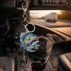Maxcorners Crappie Fishing Colorful Neon Water Splash Art Personalized Name Keychain