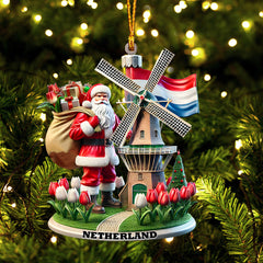 Maxcorners Santa Netherlands Christmas Ornament, Personalized Ornament 2D Flat LM2211