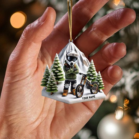 Maxcorners Mountain Bike Home Decor Christmas Ornament, Personalized Ornament 2D Flat LM2211