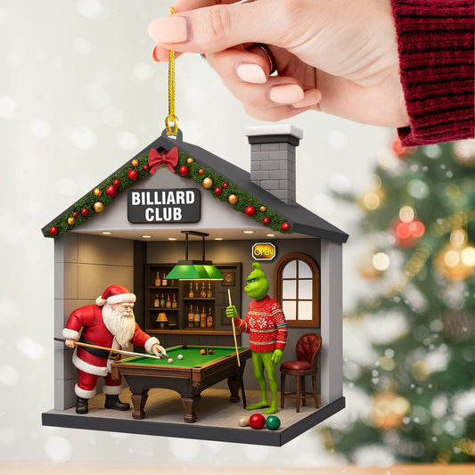 Maxcorners Christmas Billiard Lover, Home Decor, Christmas Ornament, Personalized Ornament 2D Flat LM2111