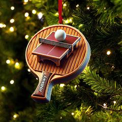 Maxcorners Custom Name Ping Pong Ornament, Christmas Gift for Ping Pong Lover 2D Flat LM2211