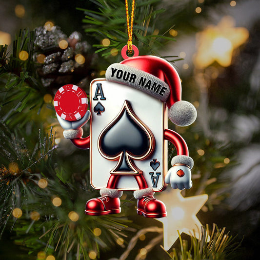 Maxcorners Poker Home Decor Christmas Ornament, Personalized Ornament 2D Flat LM2211