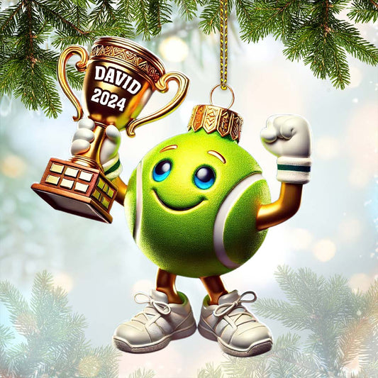 Maxcorners Custom Name Tennis Ornament, Tennis Lover Christmas Gift 2D Flat LM2111