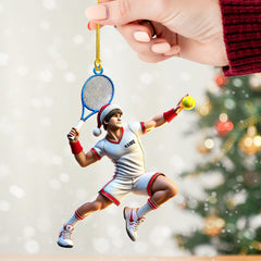 Maxcorners Tennis Player Christmas Ornament, Personalized Ornament 2D Flat LM2211