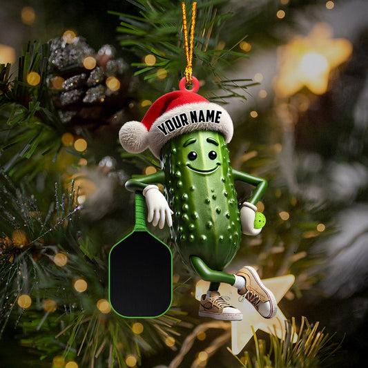 Maxcorners PickleBall Ornament, Cucumber Christmas Ornament, Personalized Ornament 2D Flat LM2211