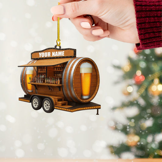 Maxcorners Christmas Beer Shop, Home Decor, Christmas Ornament, Personalized Ornament 2D Flat LM2111